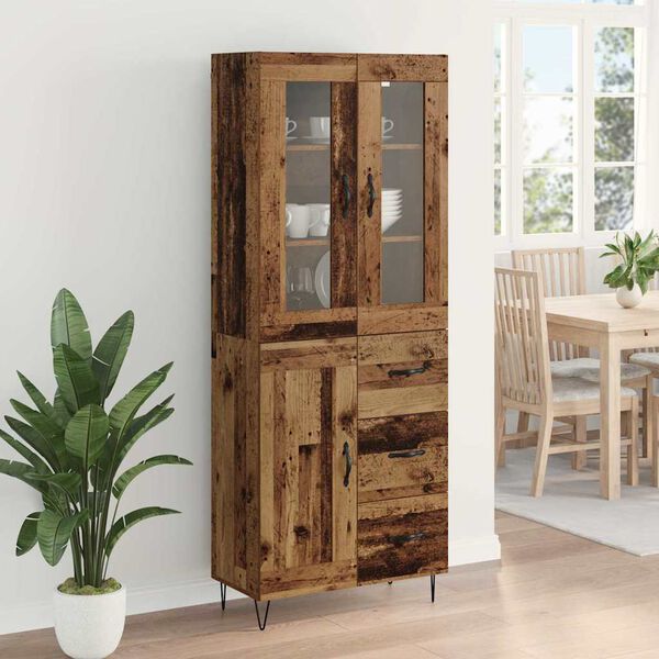vidaXL Highboard &Pi;&alpha;&lambda;&iota;ό &Xi;ύ&lambda;&omicron; 69,5 x 34 x 90 &epsilon;&kappa;. &Epsilon;&pi;&epsilon;&xi;&epsilon;&rho;&gamma;&alpha;&sigma;&mu;έ&nu;&omicron; &xi;ύ&lambda;&omicron;