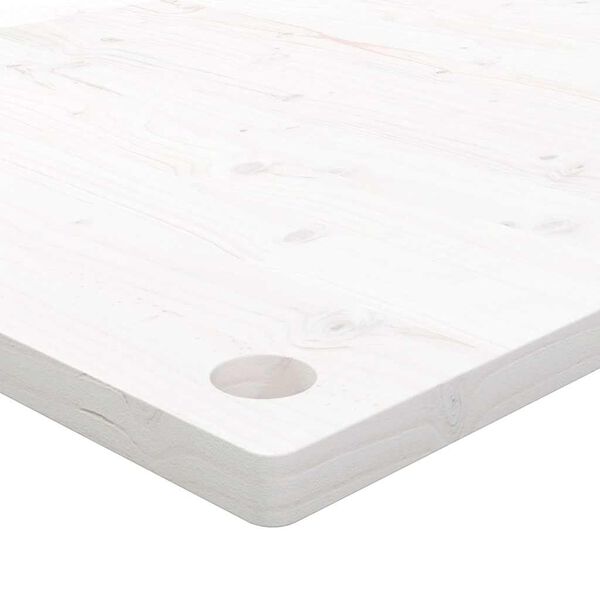 vidaXL Επιφάνεια Γραφείου Λευκή 110x55x2,5 εκ. από Μασίφ Ξύλο Πεύκου