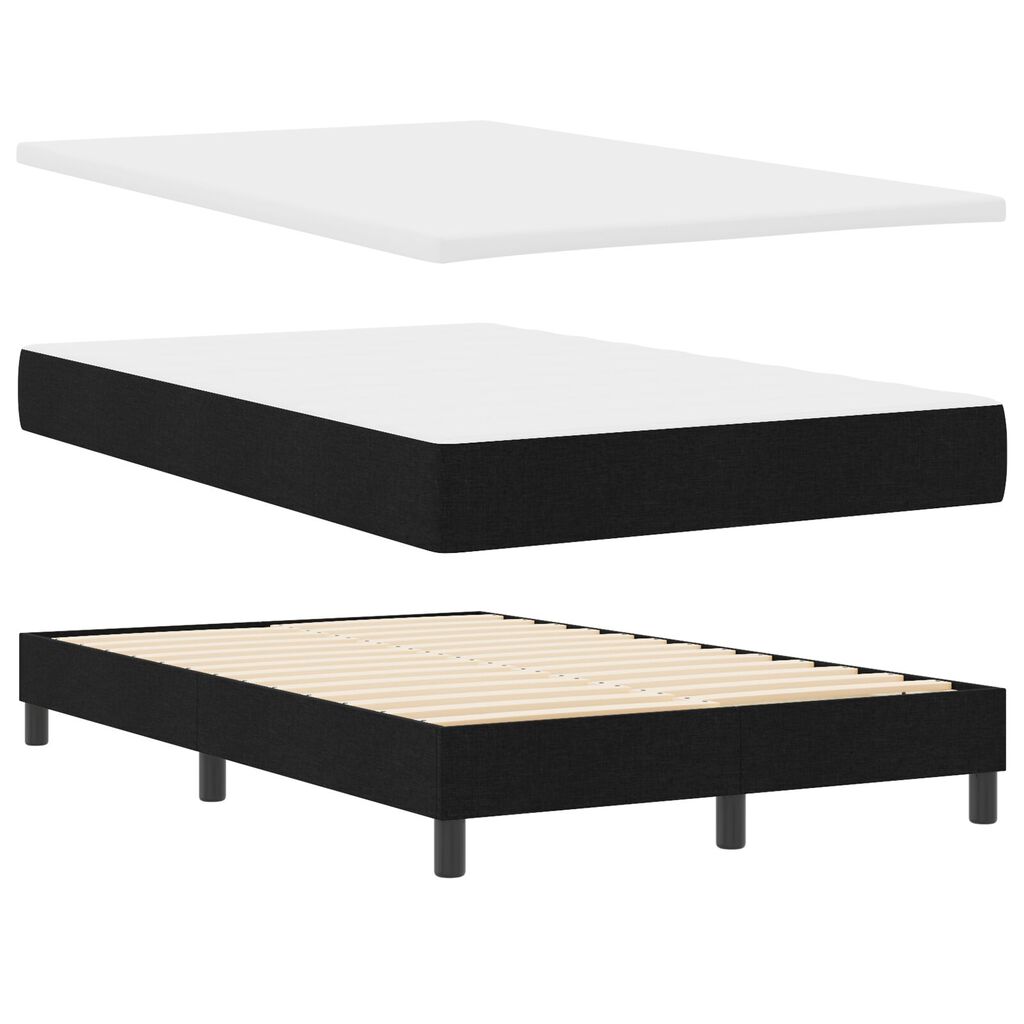 vidaXL κρεβάτι Box Spring με στρώμα & LED μαύρο 120x200 εκ. ύφασμα
