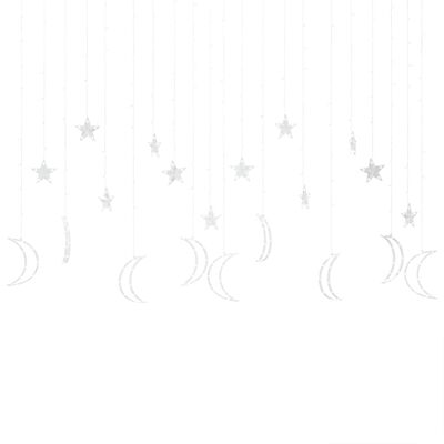 vidaXL Λαμπάκια σε Σχήμα Αστέρι & Φεγγάρι Θερμό Λευκό Χειριστ. 345 LED