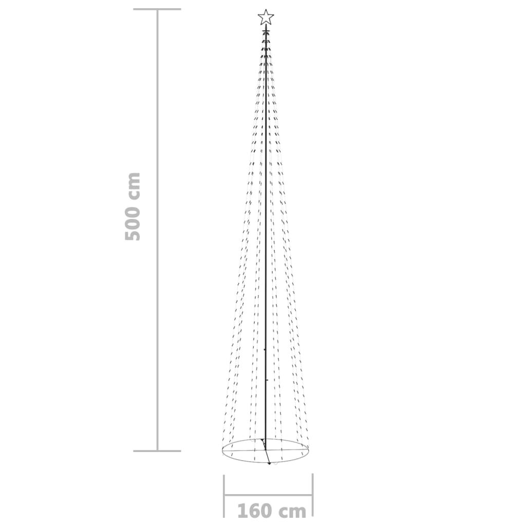 vidaXL Χριστουγεννιάτικο Δέντρο Κώνος 752 LED Ψυχρό Λευκό 160x500 εκ.