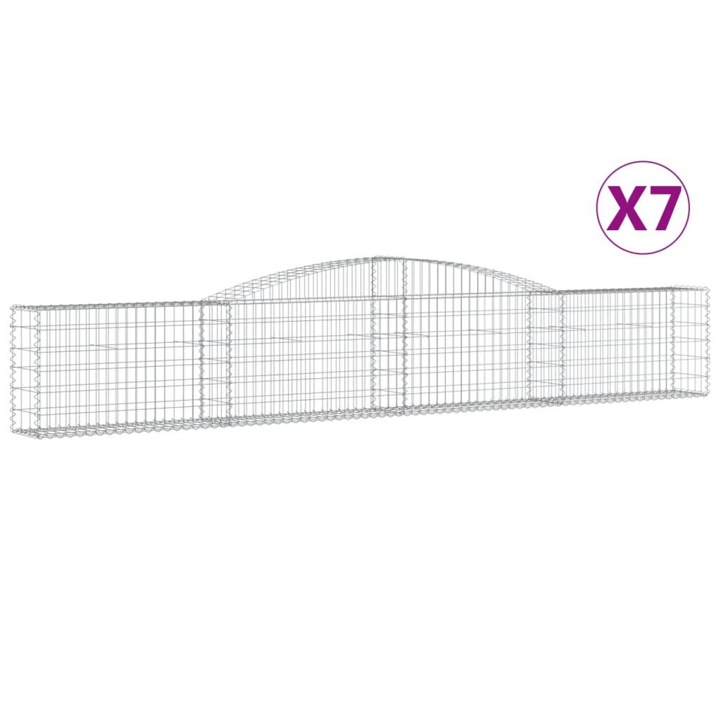 vidaXL Συρματοκιβώτια Τοξωτά 7 τεμ. 400x30x60/80 εκ. Γαλβαν. Ατσάλι