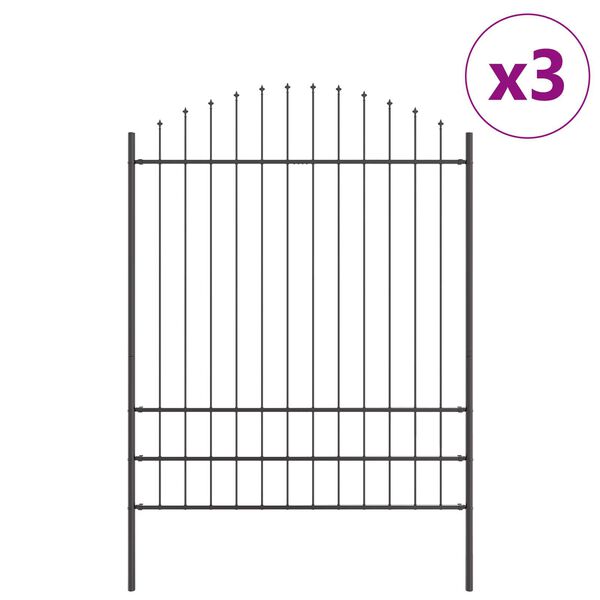 vidaXL Φράκτης Κήπου με Καμάρα Γκρι 5.1x2 μ Χάλυβας