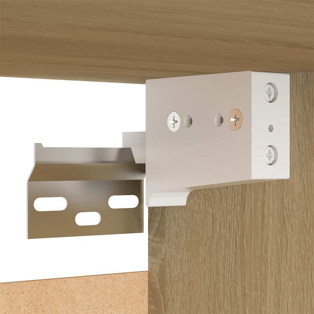 vidaXL Έπιπλο Τηλεόρασης Λευκό & Sonoma Δρυς 30,5x30x60εκ. Επεξ. Ξύλο