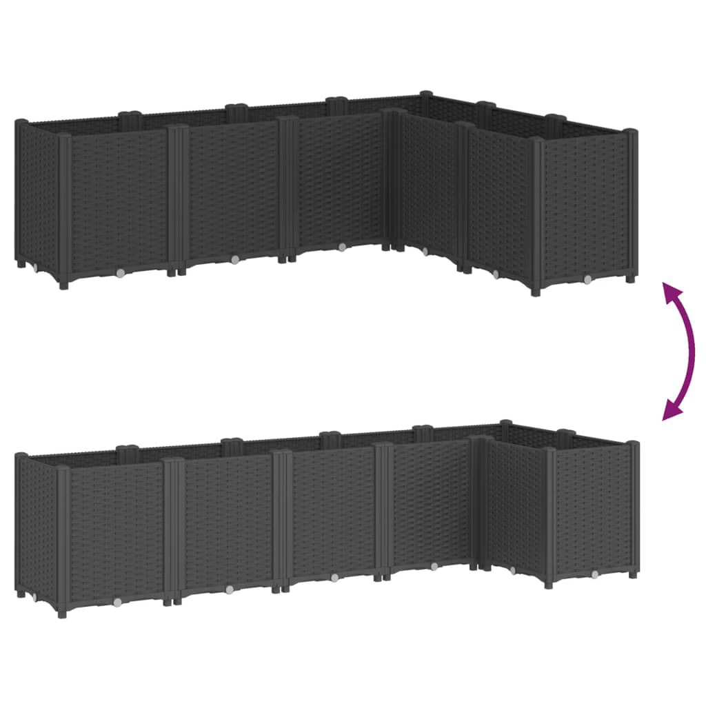 vidaXL Ζαρντινιέρα Κήπου Μαύρη 160x120x53 εκ. Πολυπροπυλένιο