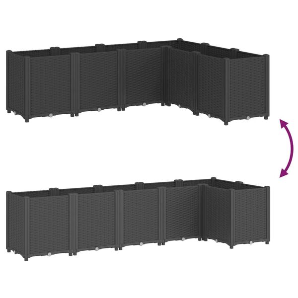 vidaXL Ζαρντινιέρα Κήπου Μαύρη 160x120x53 εκ. Πολυπροπυλένιο
