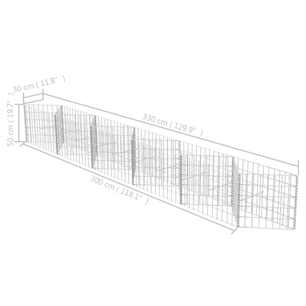 vidaXL Συρματοκιβώτιο 300 x 30 x 50 εκ. από Γαλβανισμένο Χάλυβα