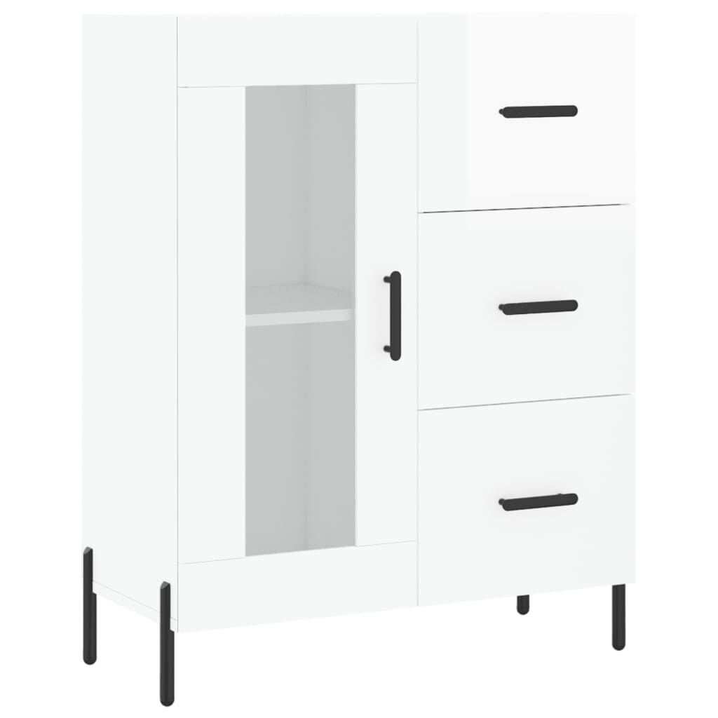 vidaXL Ντουλάπι Γυαλιστερό Λευκό 69,5x34x90 εκ. Επεξεργασμένο Ξύλο