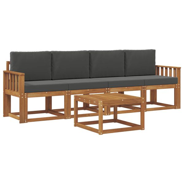 vidaXL &Sigma;&epsilon;&iota;&rho;ά &Kappa;&alpha;&nu;&alpha;&pi;έ &Epsilon;&xi;&omega;&tau;&epsilon;&rho;&iota;&kappa;&omicron;ύ &mu;&epsilon; &mu;&alpha;&xi;&iota;&lambda;ά&rho;&iota; 5 pcs &Phi;&upsilon;&sigma;&iota;&kappa;ό &kappa;&alpha;&iota; &Alpha;&nu;&theta;&rho;&alpha;&kappa;ί