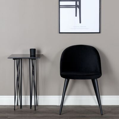 Venture Home Καρέκλες Τραπεζαρίας Velvet 2 τεμ. Μαύρες Βελούδινες