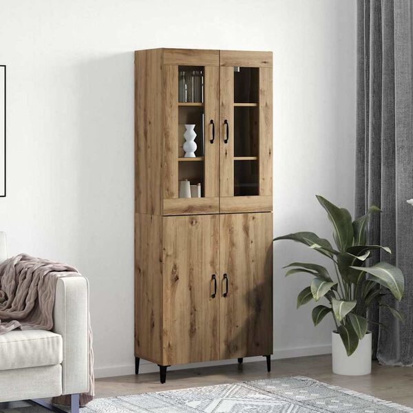 vidaXL Highboard 2 pcs Artisan Oak &Epsilon;&pi;&epsilon;&xi;&epsilon;&rho;&gamma;&alpha;&sigma;&mu;έ&nu;&omicron; &xi;ύ&lambda;&omicron;