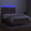 vidaXL &Kappa;&rho;&epsilon;&beta;ά&tau;&iota; Boxspring &mu;&epsilon; &Sigma;&tau;&rho;ώ&mu;&alpha; & LED Taupe 140x190 &epsilon;&kappa;. &Upsilon;&phi;&alpha;&sigma;&mu;ά&tau;&iota;&nu;&omicron;