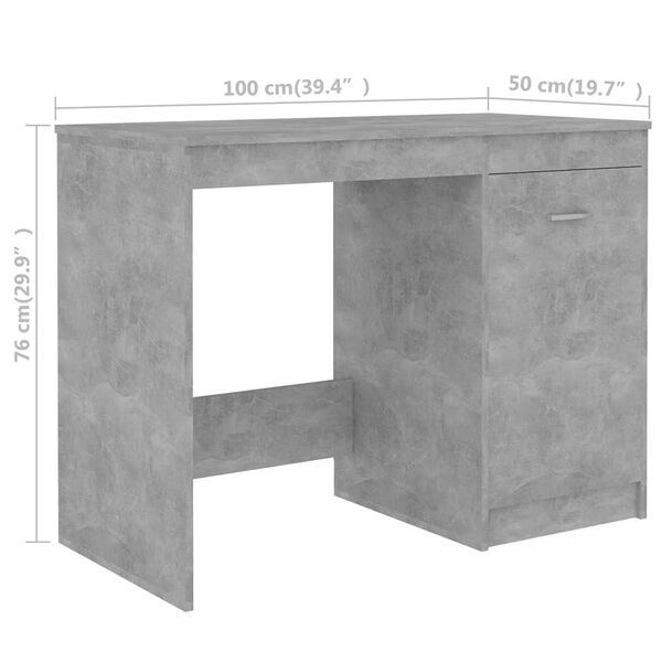 vidaXL Γραφείο Γκρι Σκυροδέματος 140 x 50 x 76 εκ. από Επεξ. Ξύλο
