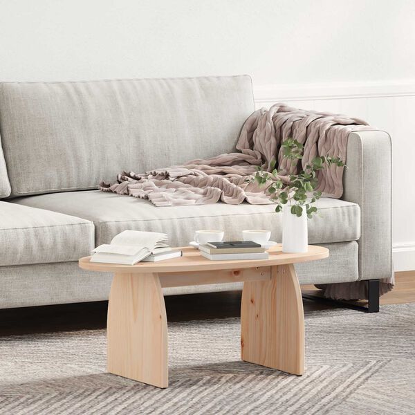 vidaXL Τραπεζάκι σαλονιού Φυσικό 80 x 40 x 35 cm Συμπαγές ξύλο πεύκου
