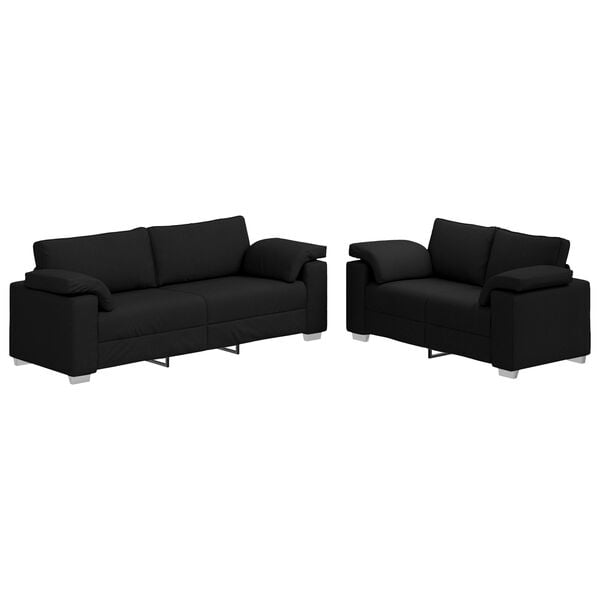vidaXL Σετ Καναπέ 2 pcs Μαύρο 219 x 77 x 82 εκ ύφασμα
