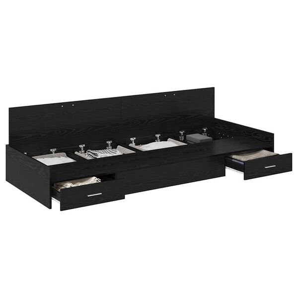 vidaXL Σκελετός Κρεβατιού Μαύρη Οξυά 80 x 200 cm Επεξεργασμένο ξύλο