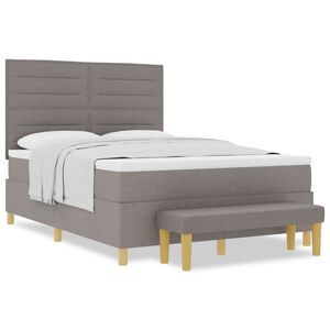 vidaXL &Kappa;&rho;&epsilon;&beta;ά&tau;&iota; &mu;&epsilon; &epsilon;&lambda;&alpha;&tau;ή&rho;&iota;&alpha; &mu;&epsilon; &sigma;&tau;&rho;ώ&mu;&alpha; Taupe 140 x 190 cm ύ&phi;&alpha;&sigma;&mu;&alpha;