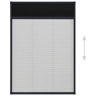 vidaXL Σήτα Παραθύρου Πλισέ Ανθρακί 80 x 120 εκ. από Αλουμίνιο