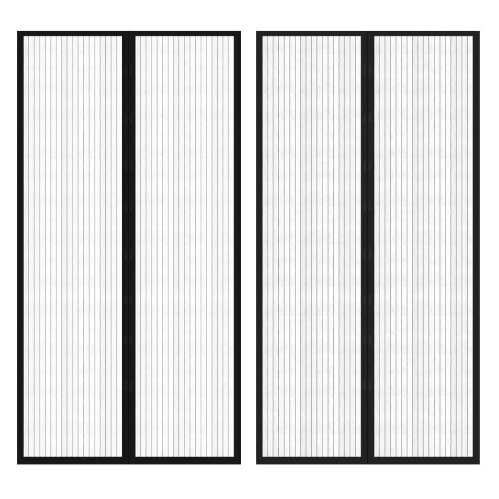 vidaXL Σίτα για πόρτα με σκρατς 210 x 100 cm 2 τμχ Μαγνητική Μαύρη