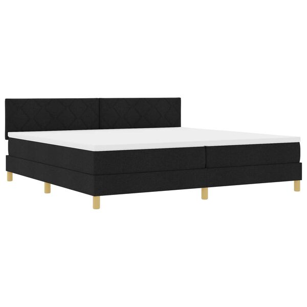 vidaXL Κρεβάτι με ελατήρια με στρώμα Μαύρο 200 x 200 cm ύφασμα