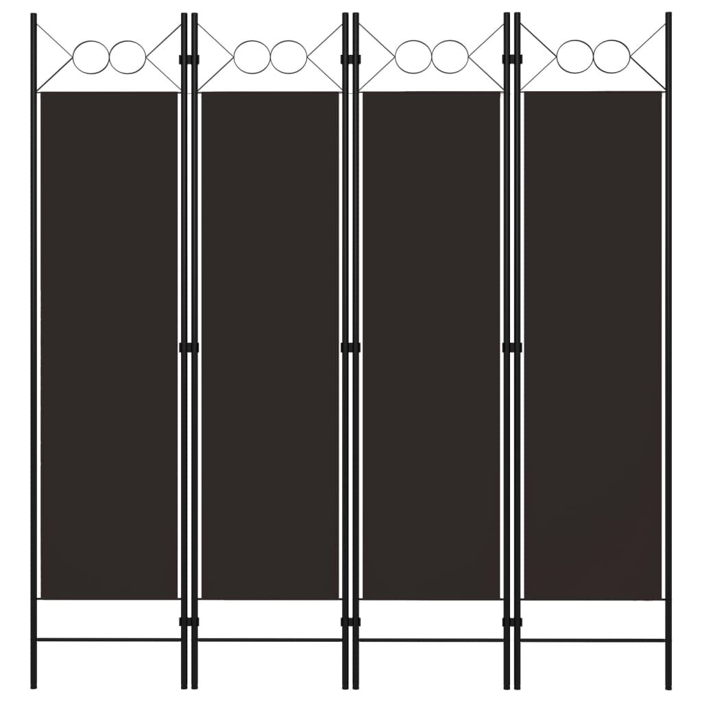 vidaXL Διαχωριστικό Δωματίου με 4 Πάνελ Καφέ 160 x 180 εκ.