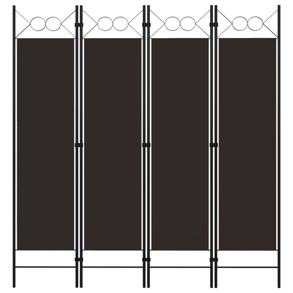 vidaXL Διαχωριστικό Δωματίου με 4 Πάνελ Καφέ 160 x 180 εκ.