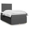 vidaXL Κρεβάτι Boxspring με Στρώμα Σκούρο Γκρι 120x200 εκ. Υφασμάτινο