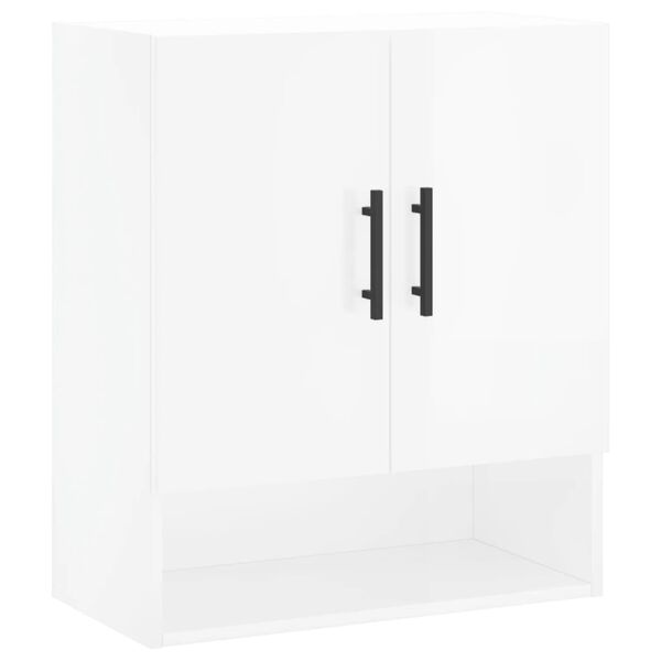 vidaXL Ντουλάπι Τοίχου Γυαλιστερό Λευκό 60x31x70 εκ Επεξεργασμένο Ξύλο