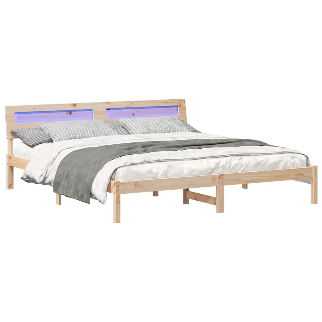 vidaXL Σκελετός Κρεβατιού Καφέ 180 x 200 cm Μασίφ ξύλο πεύκου