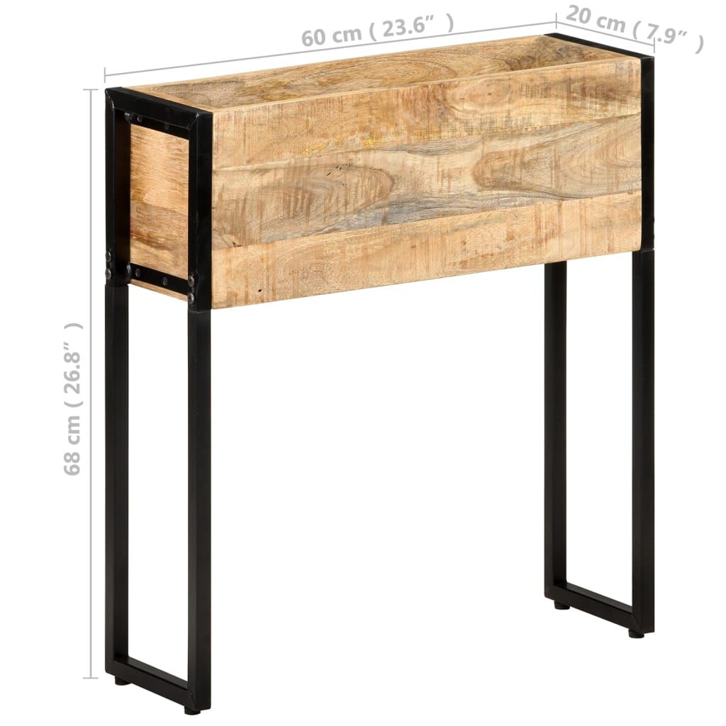 vidaXL Ζαρντινιέρα 60 x 20 x 68 εκ. από Ακατέργαστο Ξύλο Μάνγκο
