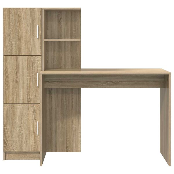vidaXL γραφείο με αποθήκευση Sonoma Oak από Μοριοσανίδα