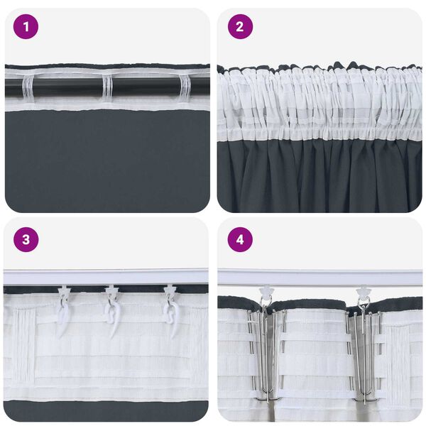 vidaXL Κουρτίνα με κουρτίνες 2 pcs Ασημί γκρι 245 x 140 εκ. Βελούδο