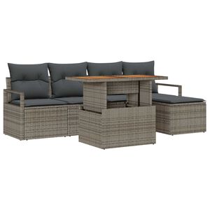 vidaXL &Sigma;&epsilon;&tau; &Kappa;&alpha;&nu;&alpha;&pi;έ &Kappa;ή&pi;&omicron;&upsilon; &mu;&epsilon; &alpha;&pi;&omicron;&theta;ή&kappa;&epsilon;&upsilon;&sigma;&eta; 6 pcs &Gamma;&kappa;&rho;&iota; &Pi;&omicron;&lambda;&upsilon; &rho;ά&tau;&alpha;&nu;