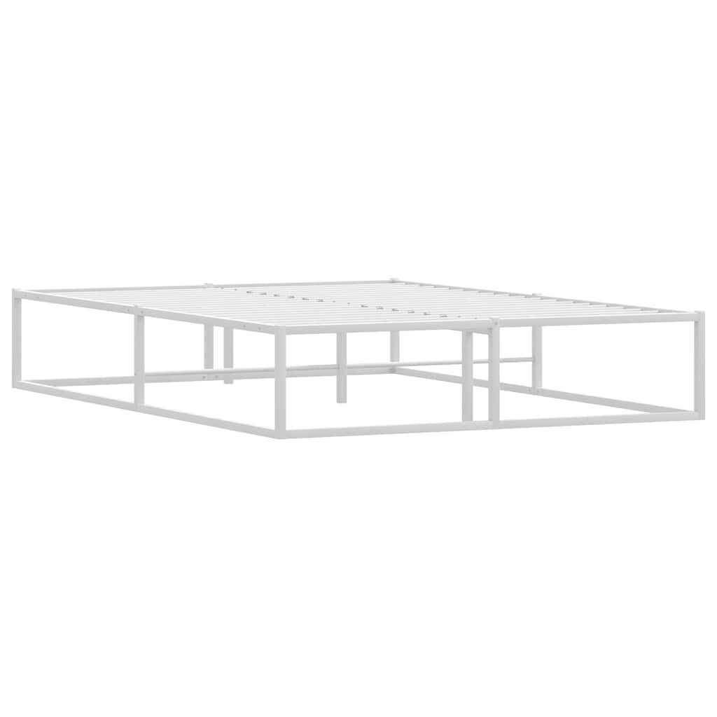 vidaXL Πλαίσιο κρεβατιού χωρίς στρώμα Λευκό 140x200 cm Μεταλλικό