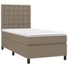 vidaXL &Kappa;&rho;&epsilon;&beta;ά&tau;&iota; Boxspring &mu;&epsilon; &Sigma;&tau;&rho;ώ&mu;&alpha; & LED Taupe 90x190 &epsilon;&kappa;. &Upsilon;&phi;&alpha;&sigma;&mu;ά&tau;&iota;&nu;&omicron;