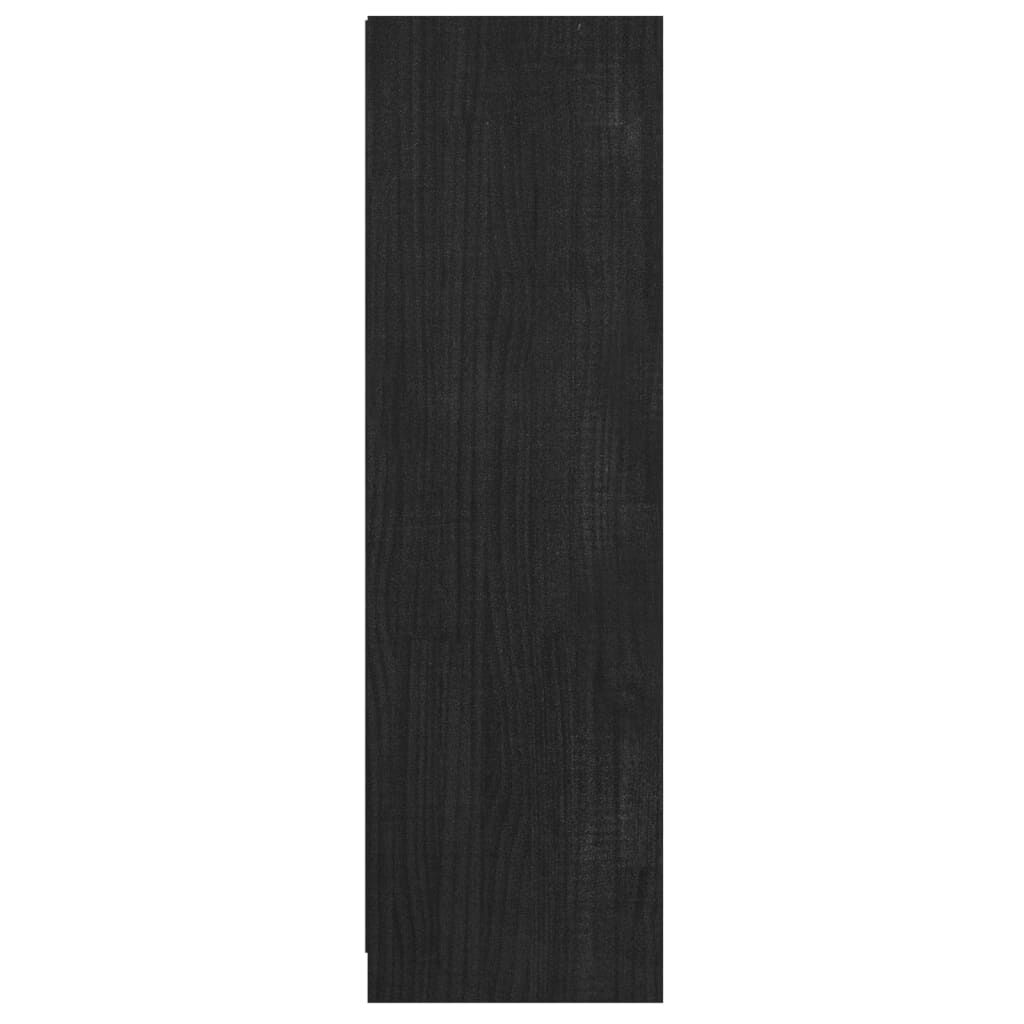 vidaXL Βιβλιοθήκη/Διαχωρ. Χώρου Μαύρο 36x33x110 εκ. Μασίφ Ξύλο Πεύκου