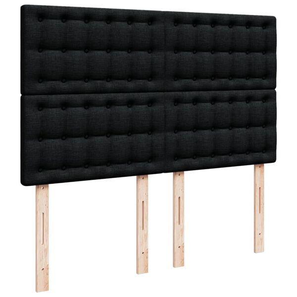 vidaXL Κρεβάτι Boxspring με Στρώμα Μαύρο 160x200 εκ. Υφασμάτινο