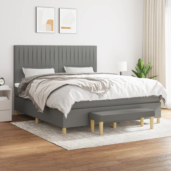 vidaXL &Kappa;&rho;&epsilon;&beta;ά&tau;&iota; Boxspring &mu;&epsilon; &Sigma;&tau;&rho;ώ&mu;&alpha; &Sigma;&kappa;&omicron;ύ&rho;&omicron; &Gamma;&kappa;&rho;&iota; 160x200 &epsilon;&kappa; &Upsilon;&phi;&alpha;&sigma;&mu;ά&tau;&iota;&nu;&omicron;