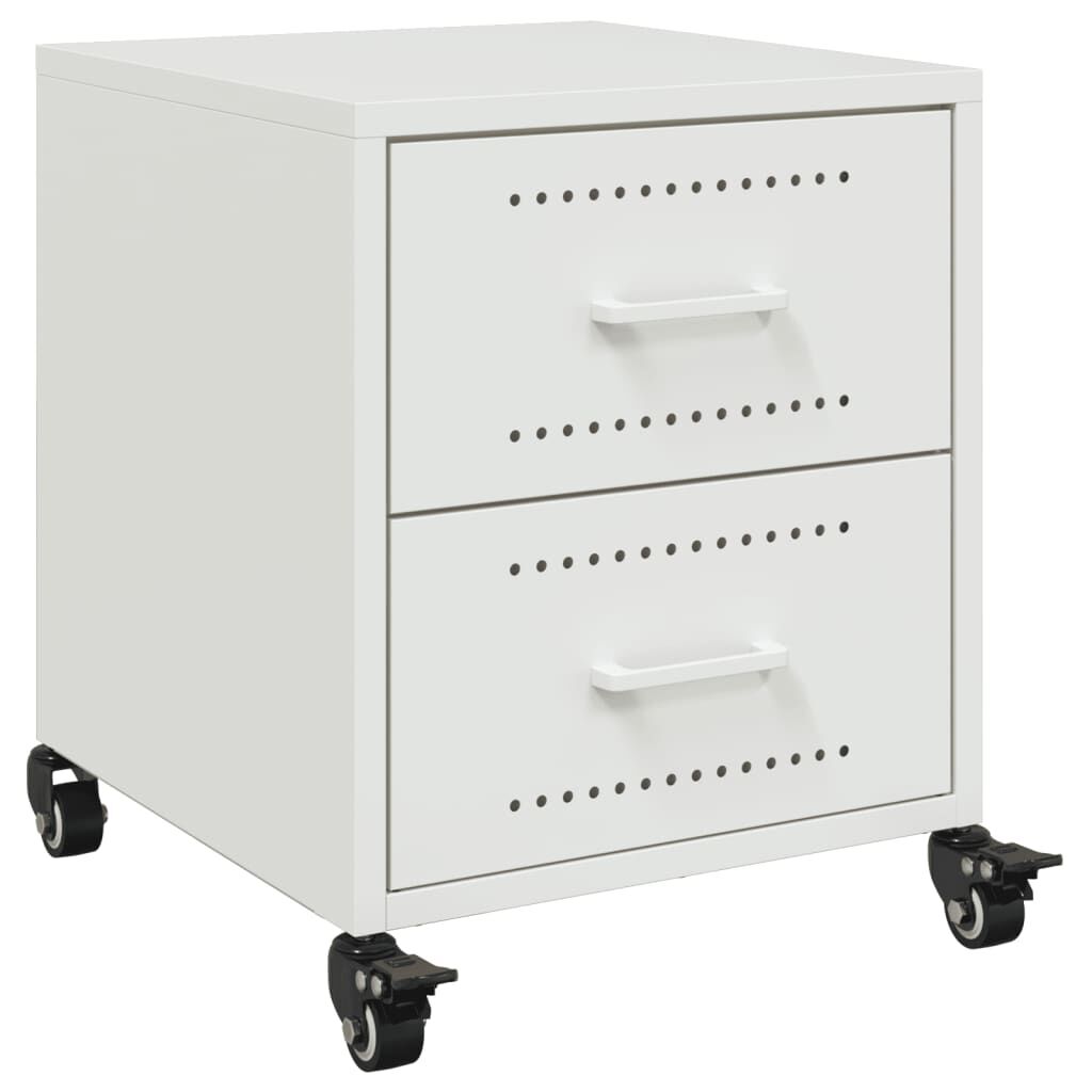 vidaXL Κομοδίνα 2 τεμ. Λευκό 36x39x43,5 εκ. από Χάλυβα