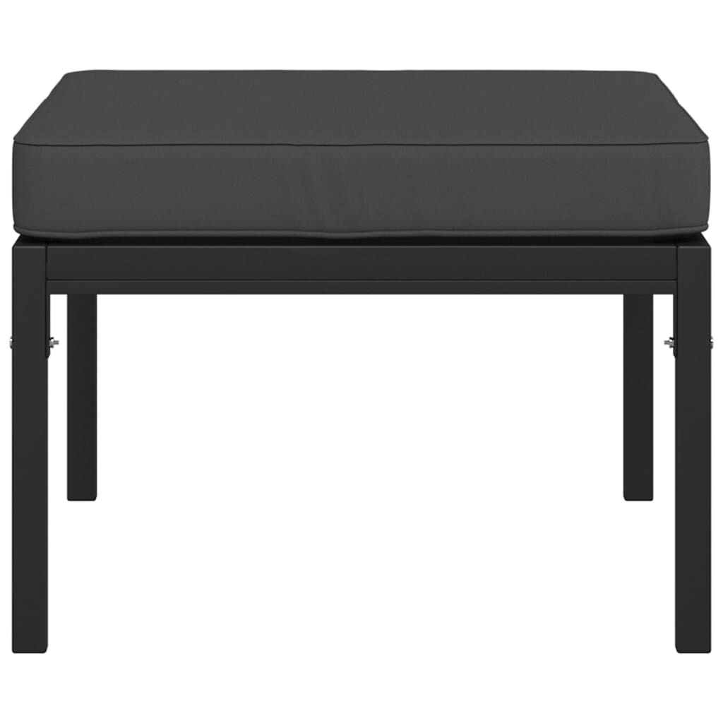 vidaXL Υποπόδια Κήπου 2 τεμ. 60 x 60 x 35 εκ Ατσάλι με Γκρι Μαξιλάρια