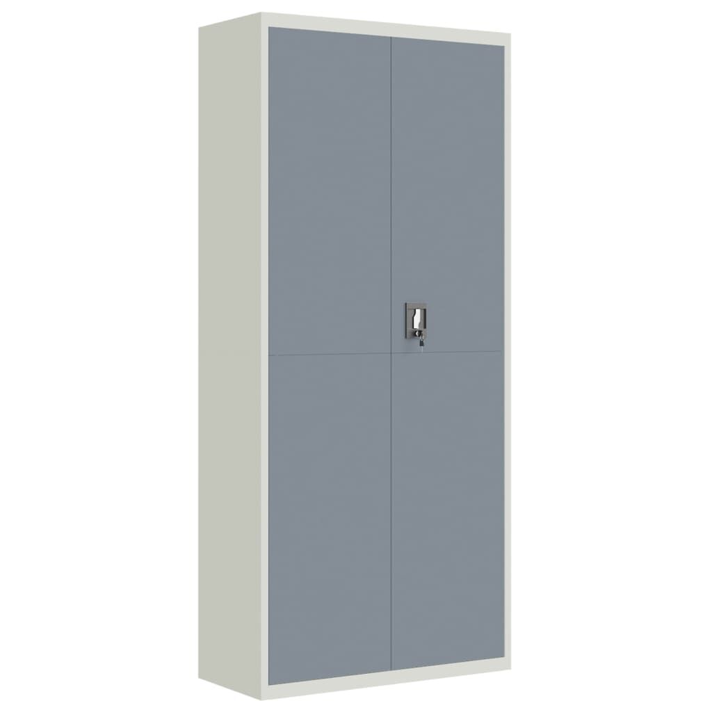 vidaXL Αρχειοθήκη Ανοιχτό Γκρι & Σκούρο Γκρι 90x40x200 εκ. Ατσάλινη