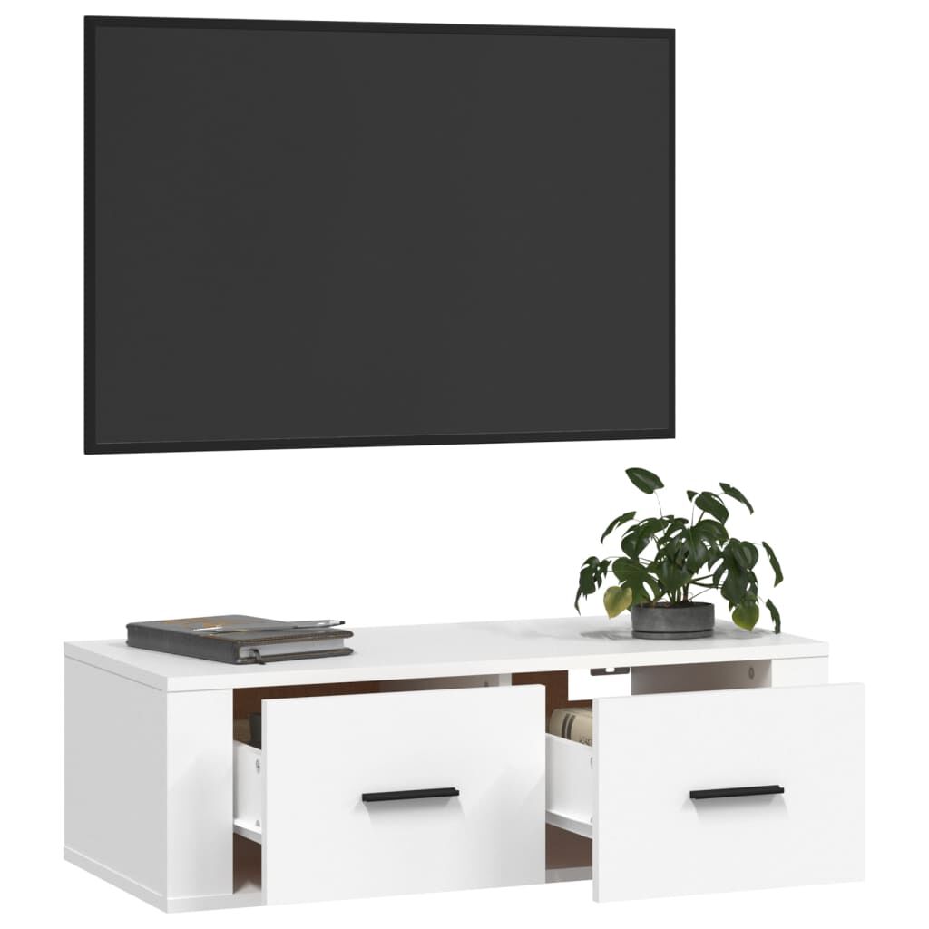 vidaXL Έπιπλο Τηλεόρασης Κρεμαστό Λευκό 80x36x25 εκ. Επεξεργ. Ξύλο