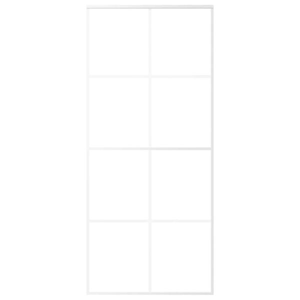 vidaXL Συρόμενη Πόρτα Λευκή Αμμοβολή 90 x 205 εκ. Γυαλί ESG/Αλουμίνιο