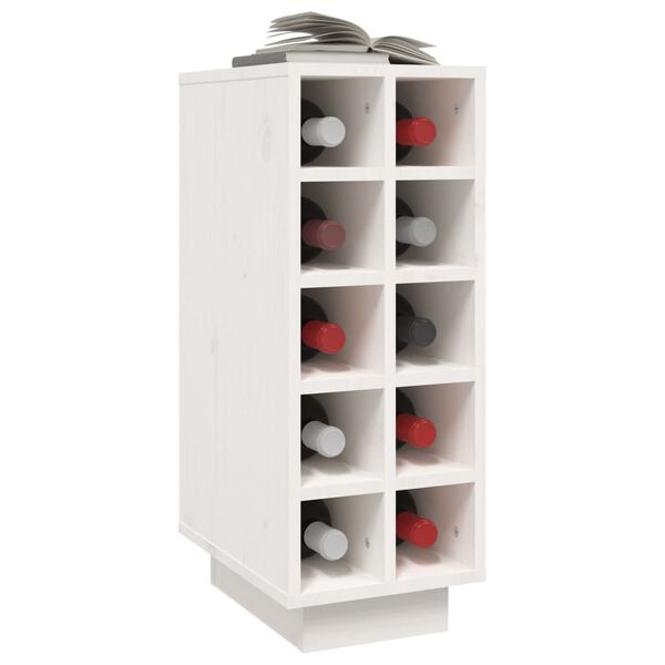 vidaXL Κάβα Κρασιών Λευκή 23 x 34 x 61 εκ. από Μασίφ Ξύλο Πεύκου