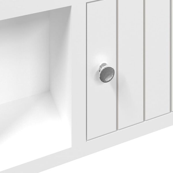 vidaXL Κλειδοθήκη Λευκή 40x8,5x20 εκ. από Επεξεργασμένο Ξύλο & Ατσάλι
