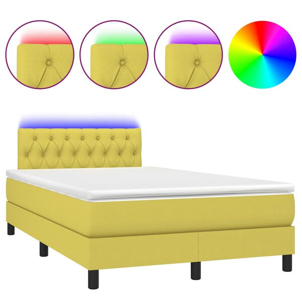 vidaXL &Kappa;&rho;&epsilon;&beta;ά&tau;&iota; Boxspring &mu;&epsilon; &Sigma;&tau;&rho;ώ&mu;&alpha; & LED &Pi;&rho;ά&sigma;&iota;&nu;&omicron; 120x200 &epsilon;&kappa; &Upsilon;&phi;&alpha;&sigma;&mu;ά&tau;&iota;&nu;&omicron;