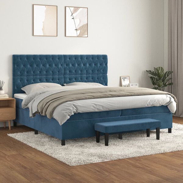 vidaXL &Kappa;&rho;&epsilon;&beta;ά&tau;&iota; Boxspring &mu;&epsilon; &Sigma;&tau;&rho;ώ&mu;&alpha; &Sigma;&kappa;&omicron;ύ&rho;&omicron; &Mu;&pi;&lambda;&epsilon; 200x200 &epsilon;&kappa;. &Beta;&epsilon;&lambda;&omicron;ύ&delta;&iota;&nu;&omicron;