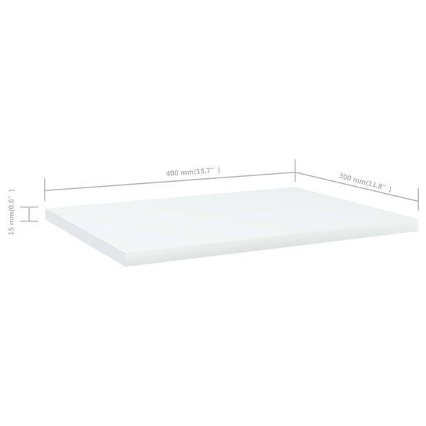 vidaXL Ράφια Βιβλιοθήκης 8 τεμ. Λευκά 40x30x1,5 εκ. από Μοριοσανίδα