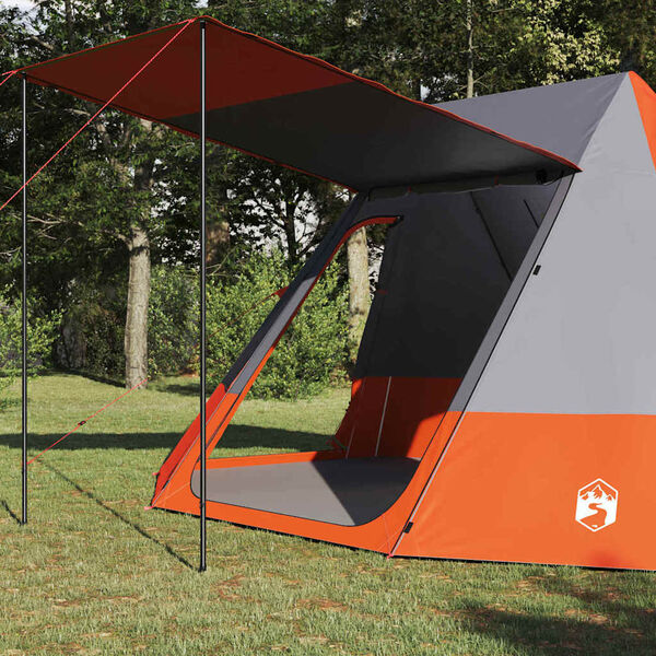 vidaXL Σκηνή Camping Γκρι και Πορτοκαλί 482 x 360 x 227 εκ ταφτάς