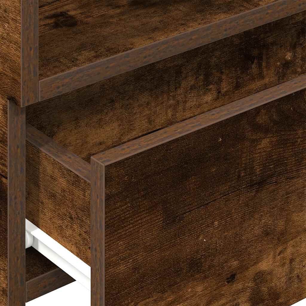 vidaXL Κομοδίνο Επιτοίχιο Καπνιστή Δρυς 45x26x28,5 εκ.